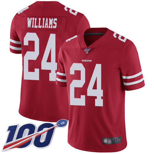 San Francisco 49ers Limited Red Men K Waun Williams Home NFL Jersey #24 100th Season Vapor Untouchable->youth nfl jersey->Youth Jersey